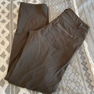 Athleta Dark Brown Straight Leg Pants with Zip Pocket